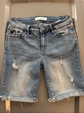 KanCan Light Blue Distressed Denim Shorts